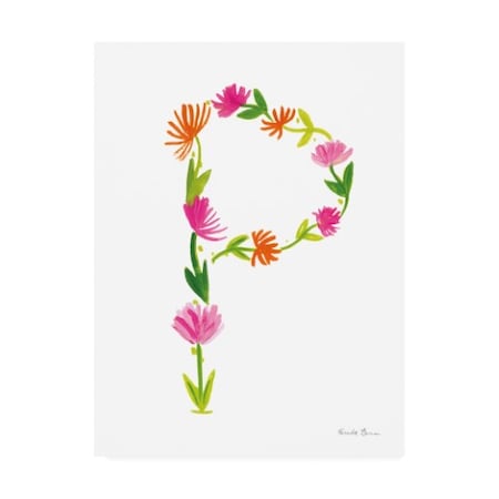 Farida Zaman 'Floral Alphabet Letter Xvi' Canvas Art,14x19